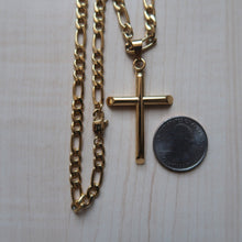 Load image into Gallery viewer, ADORATO JEWELRY- 14K Gold Cross for Men Women Boys Fathers Husband  Wife Perfect gift with 5mm cuban link chain