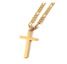Load image into Gallery viewer, ADORATO JEWELRY- 14k Figaro Gold Cross Necklace For Men Women / Diamond-cut Cross pendant / Religious Cuban link necklace / Perfect Gift / Statement Necklace