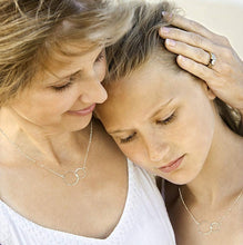 Load image into Gallery viewer, Mother Daughter Necklace Gift for her women Charm thin necklace Sterling Silver Interlock Infinity Double Circle Mothers Day Birthday Gift