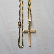 Load image into Gallery viewer, ADORATO JEWELRY- 24K Gold cross for Men Women Boys Fathers Husband perfect gift with 3mm cuban link chain